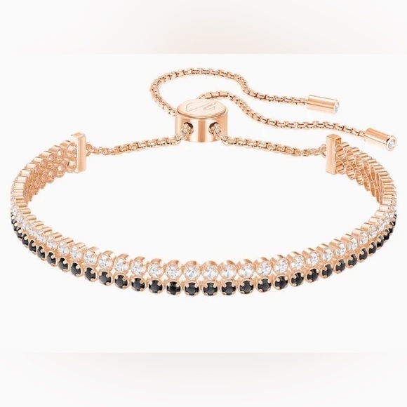 Swarovski Subtle bracelet double black/white crystal rose gold - Picture 1 of 6
